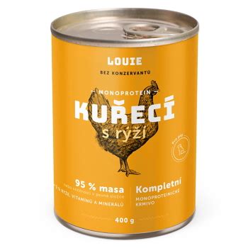 Konzerva kuracieho vývaru pre psov Louie Dog