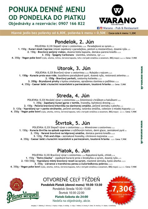 Mapa reštaurácií v Prievidzi s obedovým menu