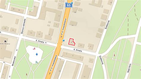 Mapa s vyznačenou polohou reštaurácie Sonata v Trebišove