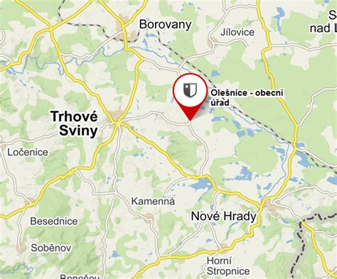 Mapa Levíc s vyznačenou polohou hotela Golden Eagle a Levického hradu