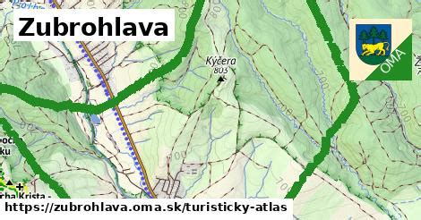 Mapa obce Zubrohlava s vyznačenou polohou pekárne