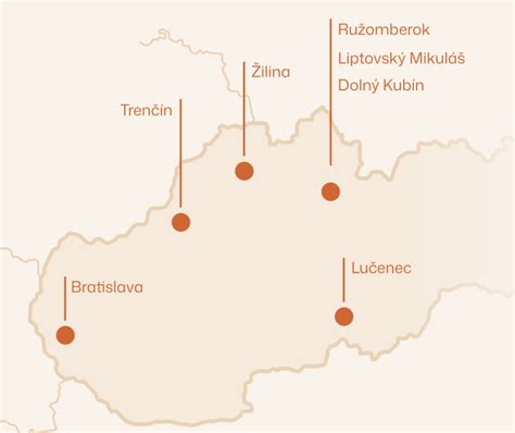 Mapa Veľkého Krtíša s vyznačenými reštauráciami