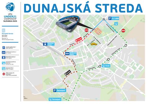 Mapa Dunajskej Strede s vyznačenými reštauráciami