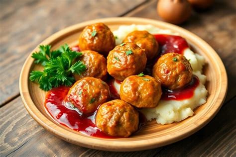 Fotka švédskych mäsových guľiek