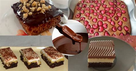 Koláž rôznych druhov vegánskych čokoládových koláčov