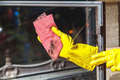 Ilustrácia čistenia skla dvierok rúry