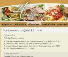 Ukážka slovenského obedového menu