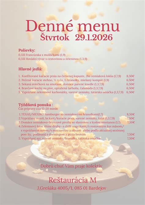 Ponuka denného menu