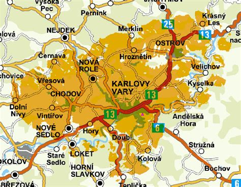 Mapa Karlových Varov