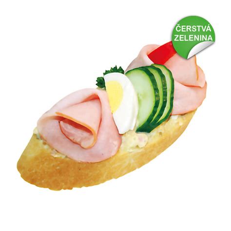 obložený chlebíček s vajíčkovo-šunkovou nátierkou