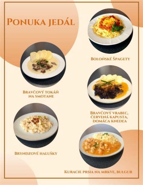 Ponuka jedál v univerzitnej jedálni