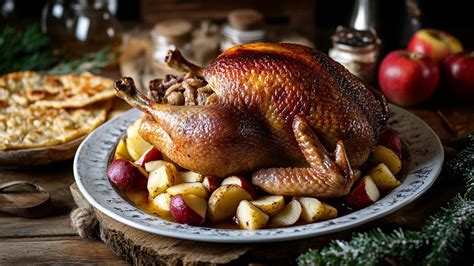 Fotografia chrumkavej pečenej husi s lokšami