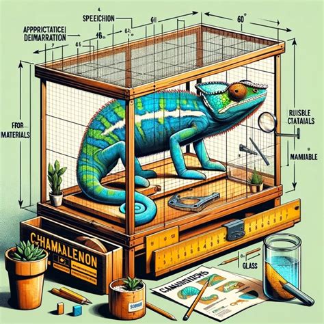 Ilustrácia terária pre chameleóna