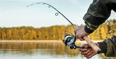 Rybařský prut ohnutý napětím při zdolávání