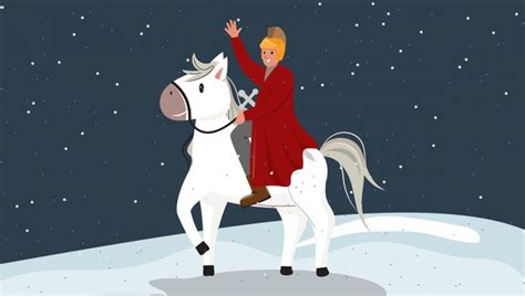 Ilustrácia svätého Martina na bielom koni