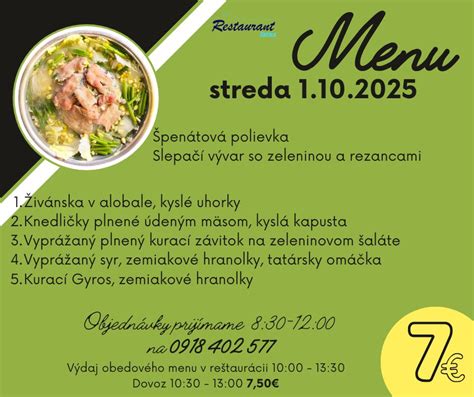 Ilustrácia obedového menu