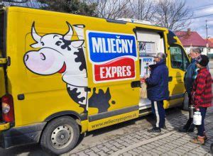 Ilustrácia pojazdnej predajne s automatom na mlieko