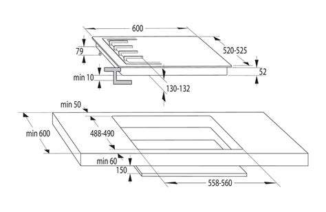 Schéma varnej dosky Electrolux EGG6343NOX s označením horákov