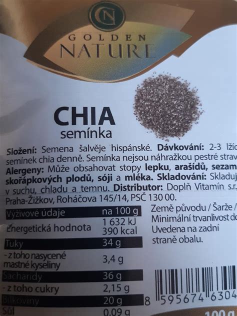 Výživové hodnoty chia semienok