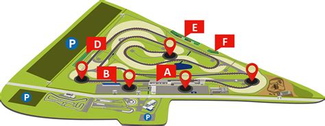 Mapa areálu Slovakia Ring s vyznačeným Centrom bezpečnej jazdy