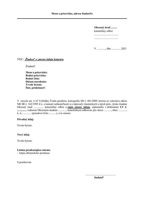 Štruktúra formálneho listu