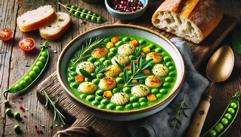 Servírovanie studenej hráškovej polievky