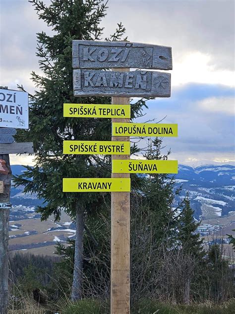 Mapa turistických trás na Kozí kameň a okolie