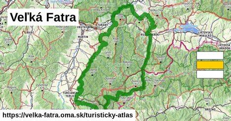 Mapa pohoria Veľká Fatra s vyznačenou polohou chaty pod Borišovom