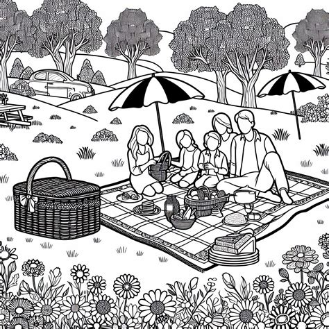 Ilustrácia impresionistického pikniku v prírode