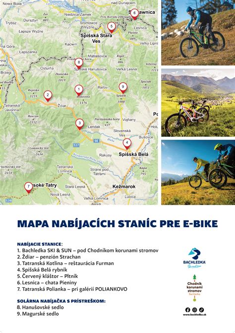 Mapa Spišskej Belej s vyznačenými reštauráciami