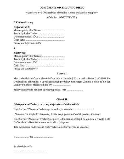 Podpisovanie zmluvy o dielo