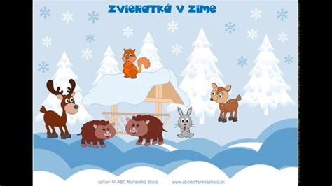 Ilustrácia triediacej aktivity pre deti o zvieratách v zime