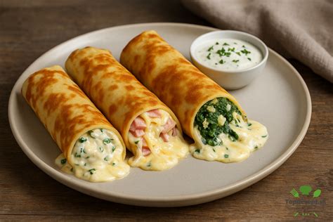 Zapečené slané palacinky so syrom