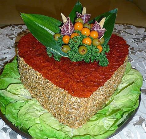 Slaná torta v tvare srdca