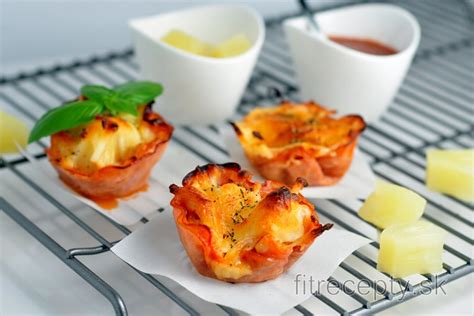 Nízkosacharidové košíčky Pizza Hawaii