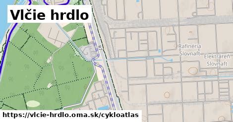 Mapa s lokalitou Vlčie hrdlo