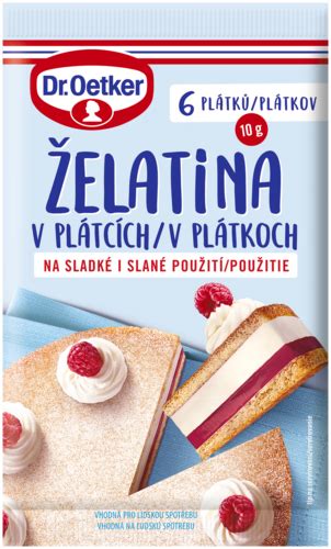 Ovocie a želatína v koláči