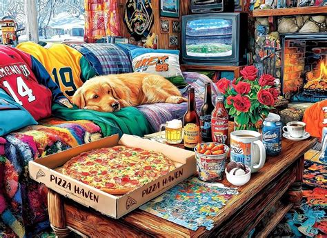 Interiér Pizzerie Puzzle s pizzou na stole