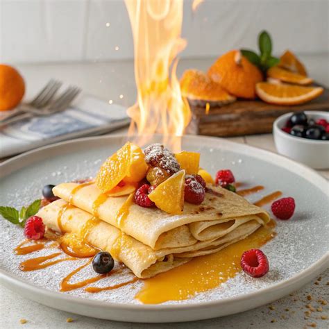 Fotografia Crêpes Suzette s plameňmi