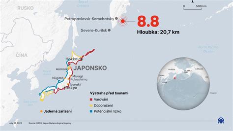 mapa regiónu Hokkaido v Japonsku
