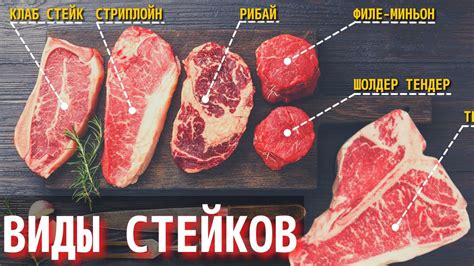 rozličné druhy steakov