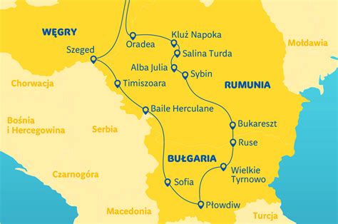 Mapa Transylvánie s vyznačenými zaujímavými miestami