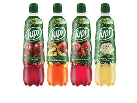 Rôzne veľkosti fliaš sirupov Jupi