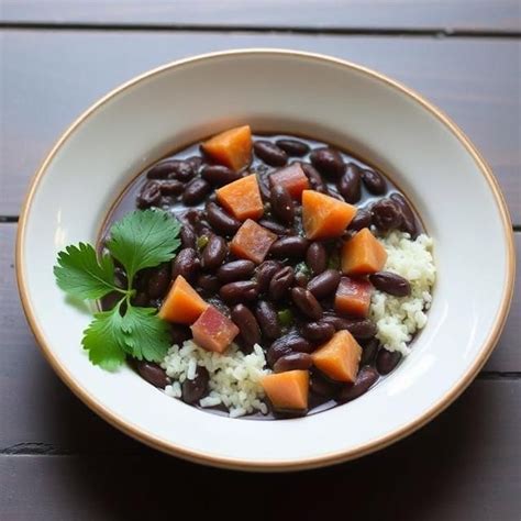 Miska s polievkou z čiernej fazule