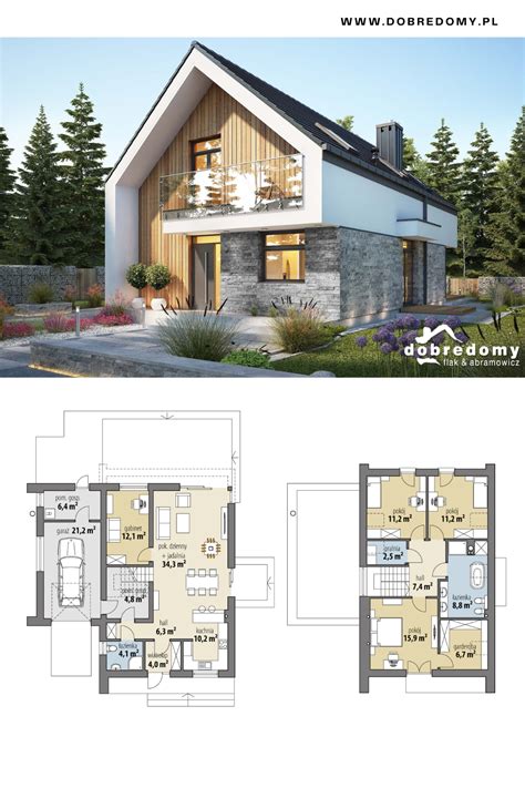 Ilustrácia moderného dreveného domu