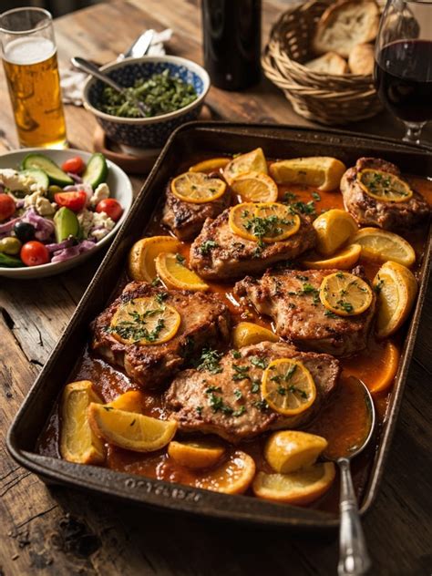 Grécky bravčový steak s pomarančovou omáčkou a pečenými zemiakmi