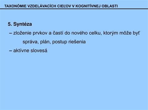Schéma taxonómie cieľov