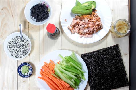 Ingrediencie na prípravu sushi