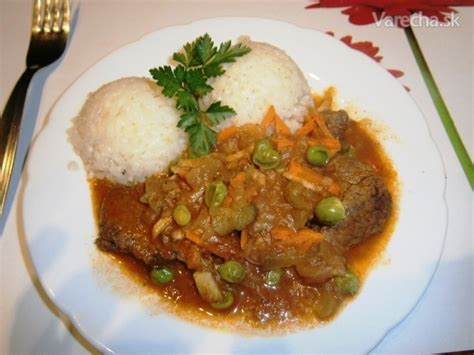 Hovädzie na znojemský spôsob s ryžou