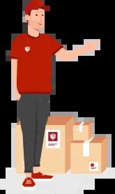 Ilustrácia kuriéra doručujúceho jedlo